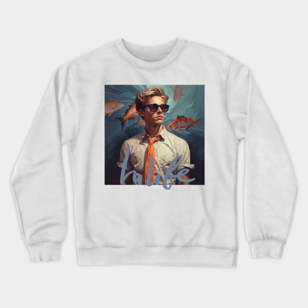 Cool guy fish man Crewneck Sweatshirt by HiLife